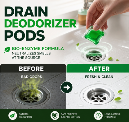 💧 50% OFF! Drain Deodorizer Pods – Bio‑enzyme formula neutralizes smells at the source.🚰✅