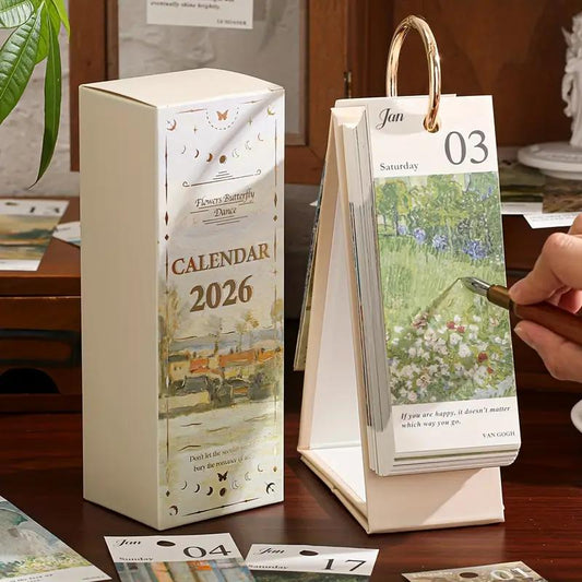 🎄Christmas Sale 49% OFF!!🎨 2026 Vintage European Style Oil Painting Flip Calendar