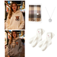 🐮Winter Hot Sale 50% OFF!!🎁Cute Highland Cow Cozy Fleece-Lined Hooded Sweatshirt
