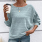 ⏳Time-limited Special 50% off⏰Solid Round-Neck Striped Top with Long Sleeves