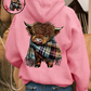 🐮Winter Hot Sale 50% OFF!!🎁Cute Highland Cow Cozy Fleece-Lined Hooded Sweatshirt