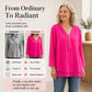 🌺50% OFF FLASH SALE! ✨Double-Layer V-neck Zipper 3/4 Sleeves Soft Tops