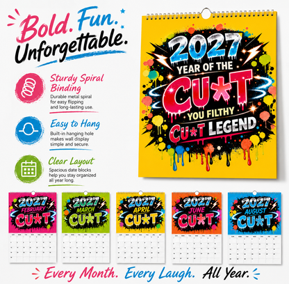 💥Early Bird Sale — 50% OFF🎁2027 Year of the Cunt Wall Calendar – Bold Graffiti Humor Calendar📆🌟