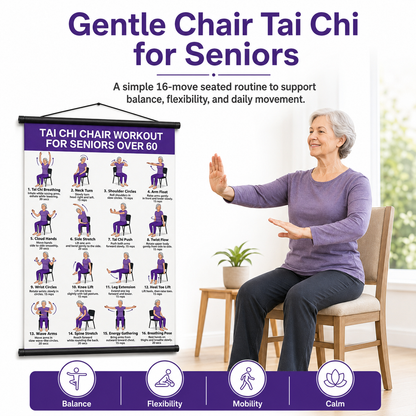50% OFF🔥Tai Chi Chair Workout Chart for Seniors (16 x 24 inches)