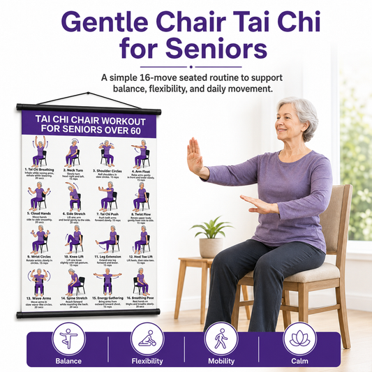 50% OFF🔥Tai Chi Chair Workout Chart for Seniors (16 x 24 inches)