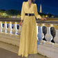 Elegant long-sleeved blouse and wide sequinned jumpsuit trousers(free belt)