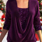 🏆2025 Christmas Hot Sale 54% OFF⚡Sequin Loose Smocked Fake Two-Piece Top
