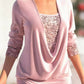 🏆2025 Christmas Hot Sale 54% OFF⚡Sequin Loose Smocked Fake Two-Piece Top