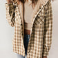 ☘️50% OFF🔥Women's Fall Thickened Flannel Long Sleeve Plaid Jacket Coat with Hood