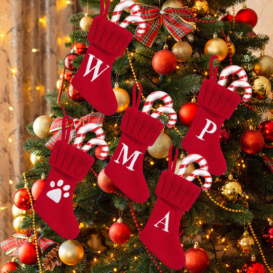 Christmas Letter Stocking Candy Bag Christmas Tree Ornaments Table Decorations