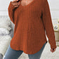 ⏳Limited time offer🔥Women’s Plus‑Size V‑Neck Pullover Top — Soft Brushed Ribbed‑Knit | Loose Curve‑Flattering Fit