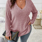 ⏳Limited time offer🔥Women’s Plus‑Size V‑Neck Pullover Top — Soft Brushed Ribbed‑Knit | Loose Curve‑Flattering Fit