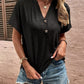 Women's Dailywear Casual Button Pullover V-Neck Short Sleeve Shirt