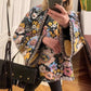 Women's Winter Vinatge Warm Floral Printed Loose Coat