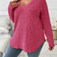 ⏳Limited time offer🔥Women’s Plus‑Size V‑Neck Pullover Top — Soft Brushed Ribbed‑Knit | Loose Curve‑Flattering Fit