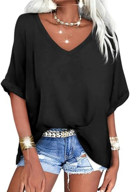 📢Summer Hot Sale 50% OFF⏰Women's Casual Loose V-Neck Top