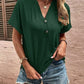 Women's Dailywear Casual Button Pullover V-Neck Short Sleeve Shirt