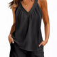 ✨Summer Hot Sale 🔥Women's Solid Colour Loose V-Neck Sleeveless Top Pocket Shorts Set