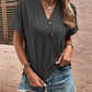 Women's Dailywear Casual Button Pullover V-Neck Short Sleeve Shirt