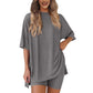 🌞Summer Hot Sale 💞-Women's Summer Casual loose T-shirt and Pants Two-pieces Set