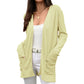 2025 Autumn Women's Solid Colour Pocket Knitted Cardigan