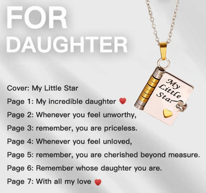 My Book Necklace for Daughter,Son or Lover, Birthday Day Gift Graduation Jewelry of Love