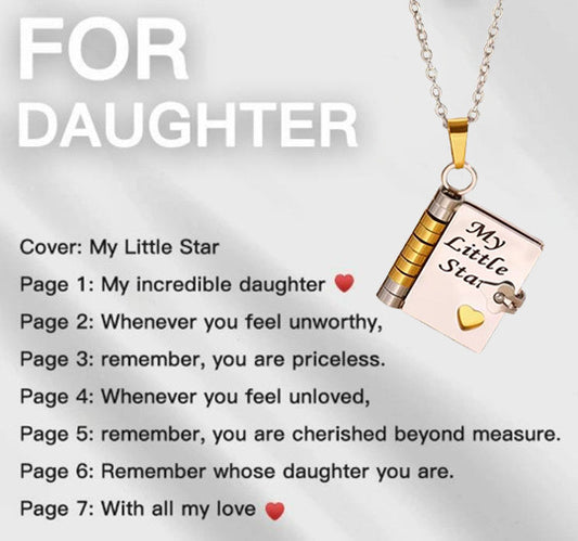 My Book Necklace for Daughter,Son or Lover, Birthday Day Gift Graduation Jewelry of Love