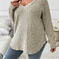 ⏳Limited time offer🔥Women’s Plus‑Size V‑Neck Pullover Top — Soft Brushed Ribbed‑Knit | Loose Curve‑Flattering Fit