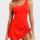 ⛱️Last Day Sale 49% OFF🔥Women One Piece Swim Dress One Shoulder Swimsuit With Skirt