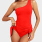 ⛱️Last Day Sale 49% OFF🔥Women One Piece Swim Dress One Shoulder Swimsuit With Skirt