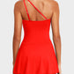 ⛱️Last Day Sale 49% OFF🔥Women One Piece Swim Dress One Shoulder Swimsuit With Skirt