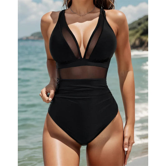 🔥🩱Hot Sale 50% OFF👙Mesh Tummy Control Swimsuit