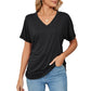 💕Big Promotion- 50% OFF🌷V-Neck Solid Color Loose Ladies Tops