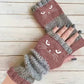 🔥Winter Hot Sale 50% off😻Cat Knitted Embroidery Fingerless Gloves - Cosy, Stylish, Casual Winter Wear