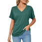 💕Big Promotion- 50% OFF🌷V-Neck Solid Color Loose Ladies Tops