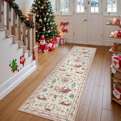 ✨Hot Sale🎅50% OFF🎄Christmas Deer Santa Long Rug