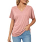 💕Big Promotion- 50% OFF🌷V-Neck Solid Color Loose Ladies Tops