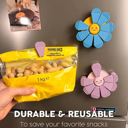 💥LAST DAY SALE 60% OFF💥Bloom Clip Magnetic Flower Bag Clips - Cute 3D Printed Snack Sealer for Kitchen Organization