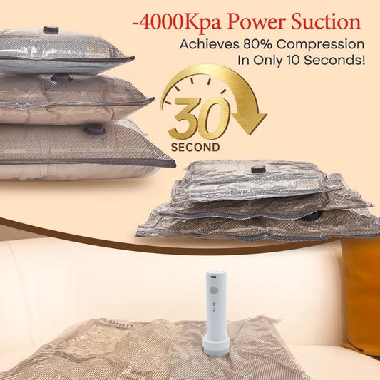 🧳LAST DAY 50% OFF✨-4000Kpa Cordless Rechargeable Vacuum Sealer Pump, Wireless Electric Air Extractor for Clothes Storage Vacuum Bags Travel Luggage Space Saving
