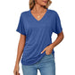 💕Hot Sale - 49% OFF🌷V-Neck Solid Color Loose Ladies Tops