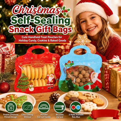 🍬LAST DAY SALE 50% OFF!!🎁🎄Christmas Self-Seal Treat Bags | Resealable, Food-Safe & Perfect for Cookies, Chocolates & Little Gifts 🎅⛄