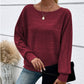 ⏳Time-limited Special 50% off⏰Solid Round-Neck Striped Top with Long Sleeves