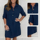 ⏳ Limited time 50% OFF💥Plus Size Shirt Dress With Rolled Up Sleeves And Pockets