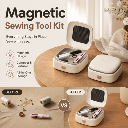 ⏳🔥LIMITED-TIME 70% OFF! 🧵 Careluxpro 40-Piece Magnetic Sewing Kit – Portable Double-Layer Organizer