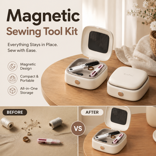 ⏳🔥LIMITED-TIME 70% OFF! 🧵 Careluxpro 40-Piece Magnetic Sewing Kit – Portable Double-Layer Organizer