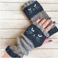 🔥Winter Hot Sale 50% off😻Cat Knitted Embroidery Fingerless Gloves - Cosy, Stylish, Casual Winter Wear