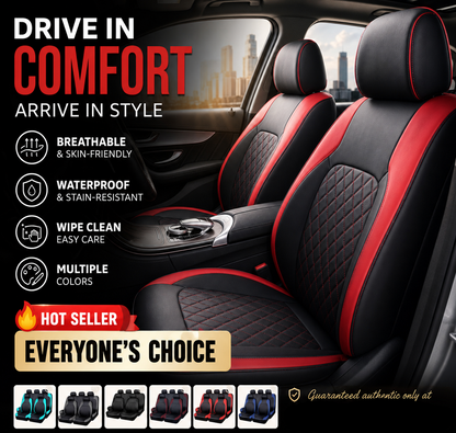 ⭐ 2026 Bestseller | 9-Pieces Full Set Universal Fit Leather Seat Covers | Refresh Your Car Interior 🔥【50% OFF】