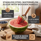 🔥Last Day Sale 60% OFF⏰Stainless Steel Watermelon Slicer with Wooden Handle – Clean & Quick Portioning