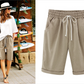 🔥Summer Hot Sales - 49% OFF🔥Plus Size Solid Color Elastic Waist Loose Cropped Shorts