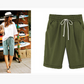 🔥Summer Hot Sales - 49% OFF🔥Plus Size Solid Color Elastic Waist Loose Cropped Shorts